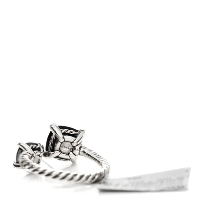 David Yurman Sterling Silver Diamond Black Onyx Hematine Chatelaine Bypass Ring 54 6.75 3 of 3