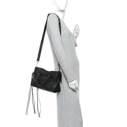 Balenciaga Agneau Classic Hardware S City Logo Strap  Black White 2 of 10
