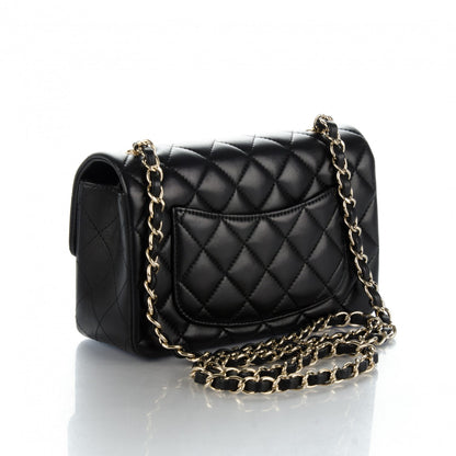 Chanel Lambskin Quilted Mini Rectangular Flap Black 3 of 7