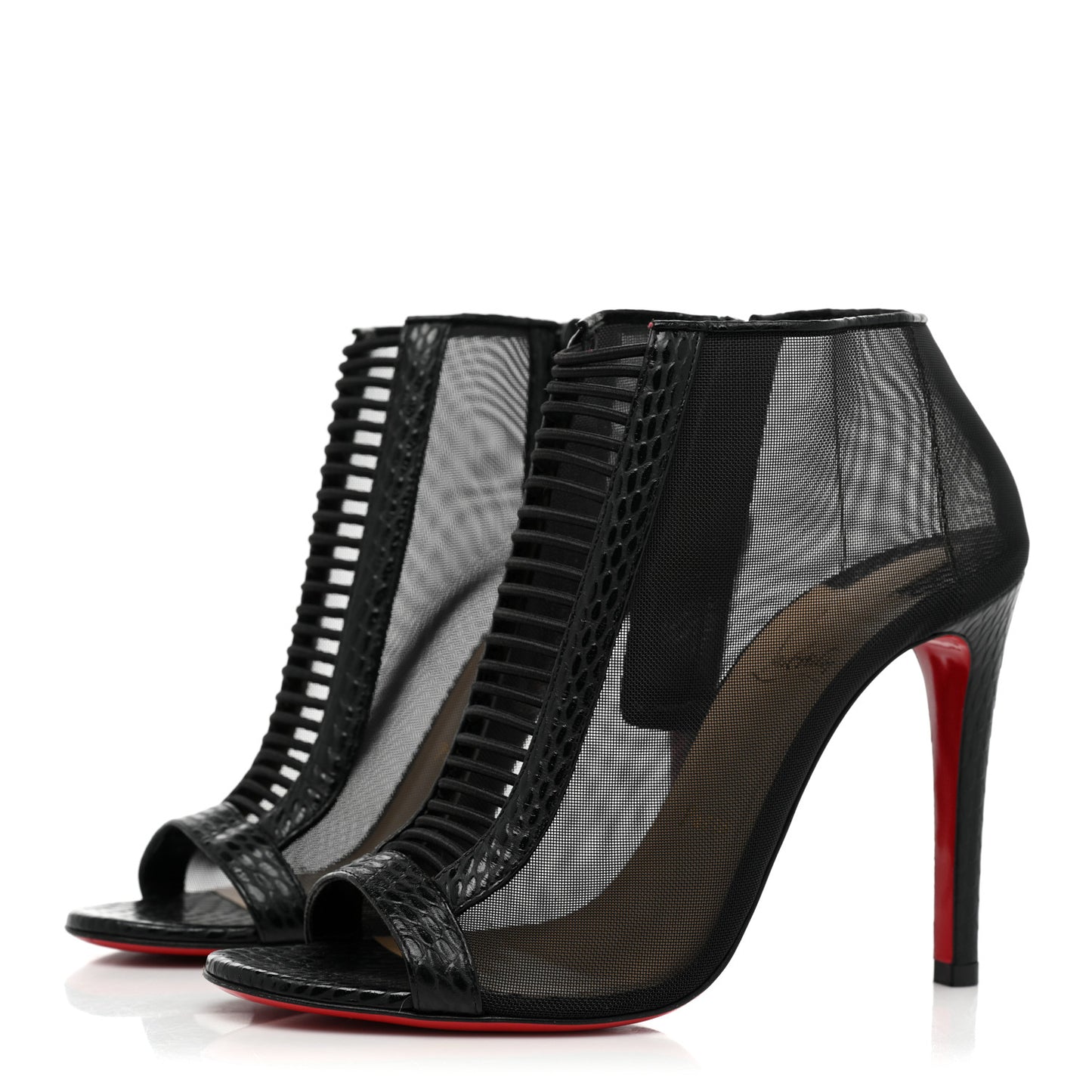Calfskin Jurassic Rete Trouble 100 Booties 38.5 Black