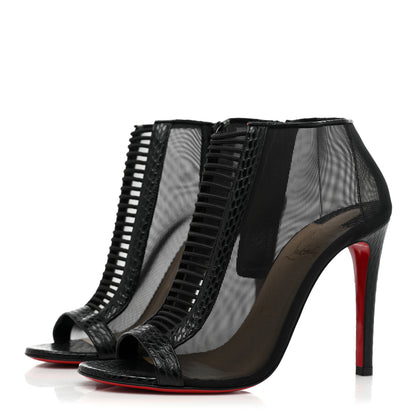 Christian Louboutin Calfskin Jurassic Rete Trouble 100 Booties 38.5 Black 3 of 10