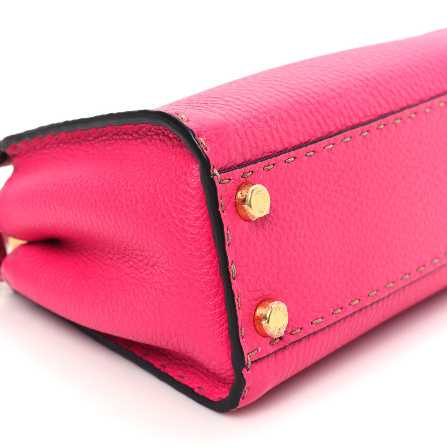 Cuoio Romano Selleria Mini Peekaboo Iconic Satchel Fuxia