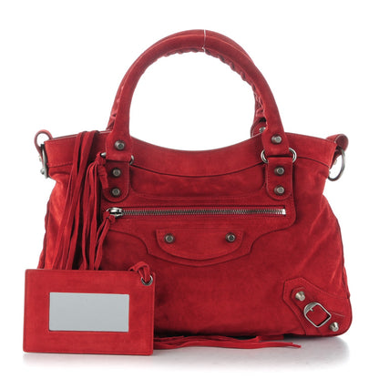 Balenciaga Baby Daim Suede Classic Hardware Town Rouge Coquelicot 1 of 8