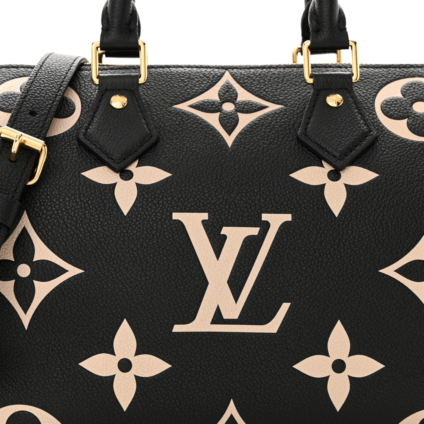 Empreinte Monogram Giant Speedy Bandouliere 25 Black Beige
