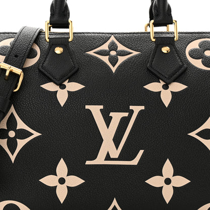 Louis Vuitton Empreinte Monogram Giant Speedy Bandouliere 25 Black Beige 7 of 10