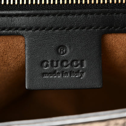 Gucci GG Supreme Monogram Calfskin Small Padlock Top Handle Bag Beige Black Cuir 6 of 10