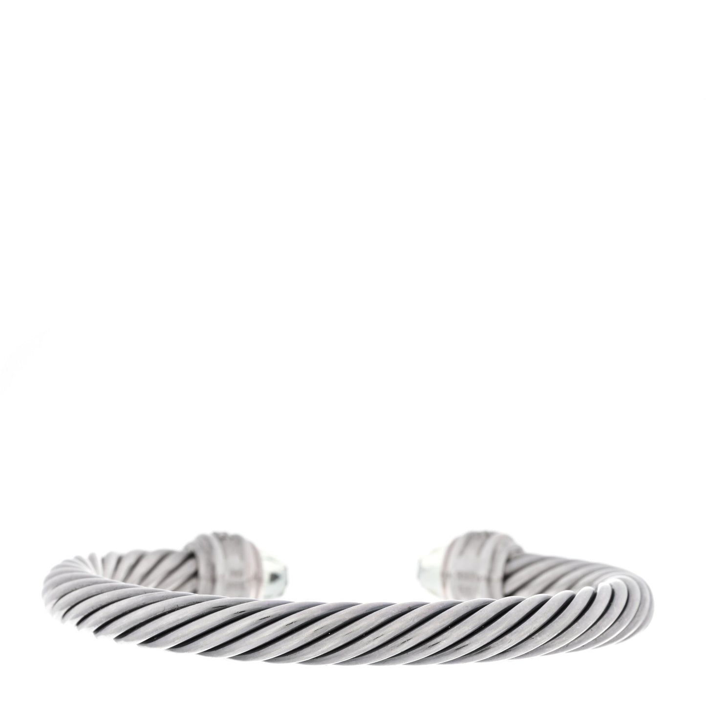 DAVID YURMAN Sterling Silver Diamond Prasiolite 7mm Cable Classics Bracelet