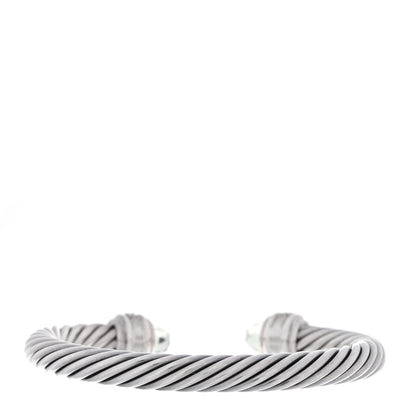 David Yurman DAVID YURMAN Sterling Silver Diamond Prasiolite 7mm Cable Classics Bracelet 2 of 4