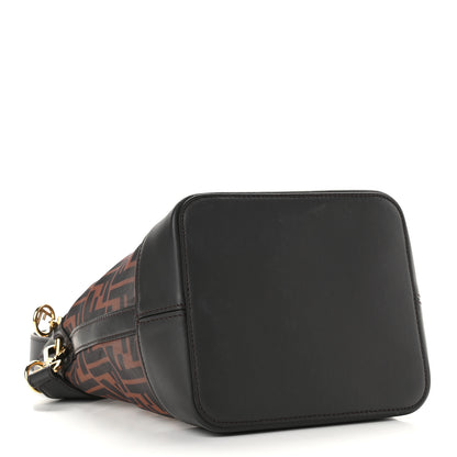 Fendi Mesh Vitello Grace F is Fendi FF 1974 Grande Mon Tresor Bucket Bag Marrone Black Ebano 3 of 9