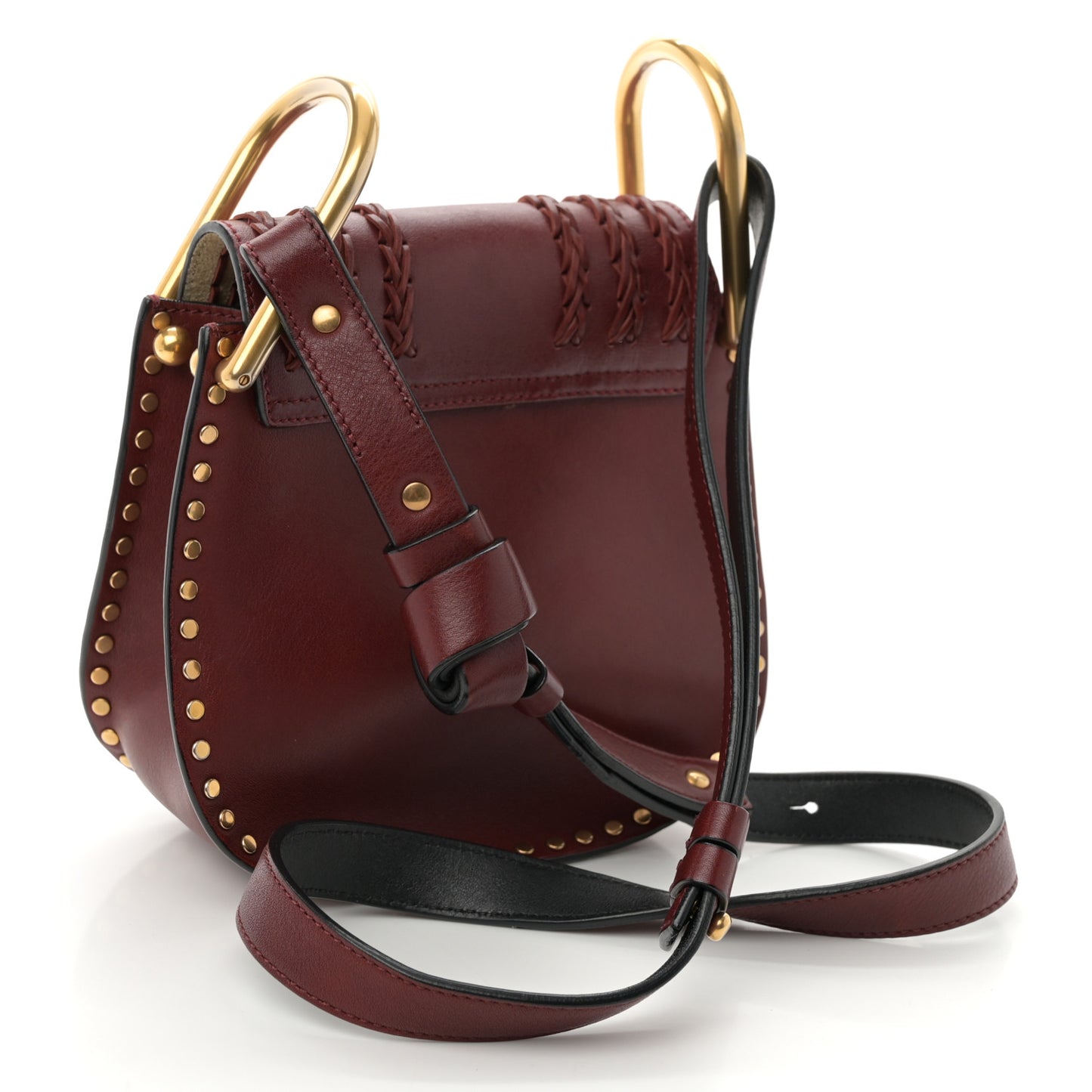 Calfskin Braided Mini Hudson Shoulder Bag Sienna Red