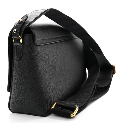 Burberry Grainy Calfskin Vintage Check Note Crossbody Bag Black 3 of 15
