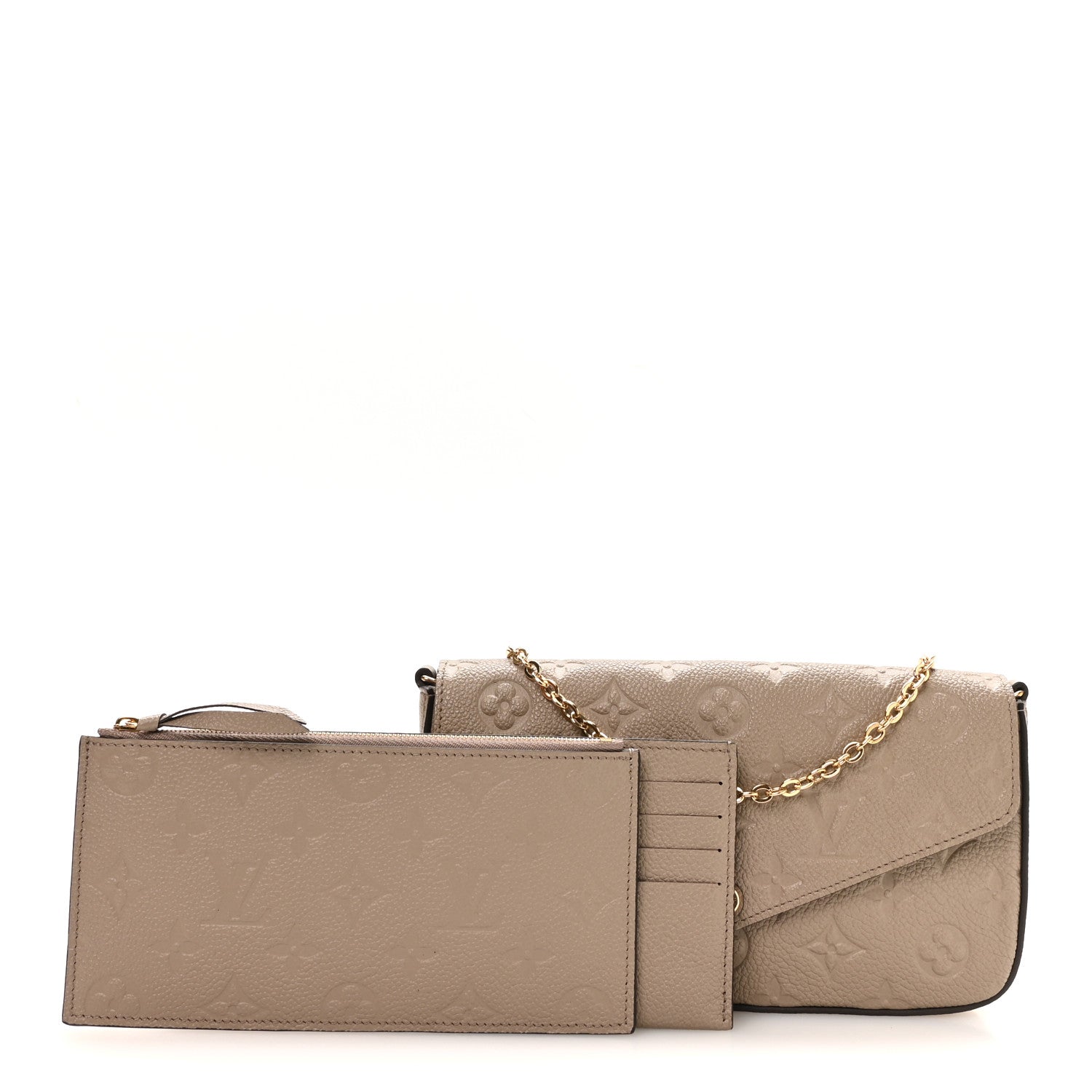 Louis Vuitton Empreinte Pochette Felicie Chain Wallet Tourterelle 3 of 11