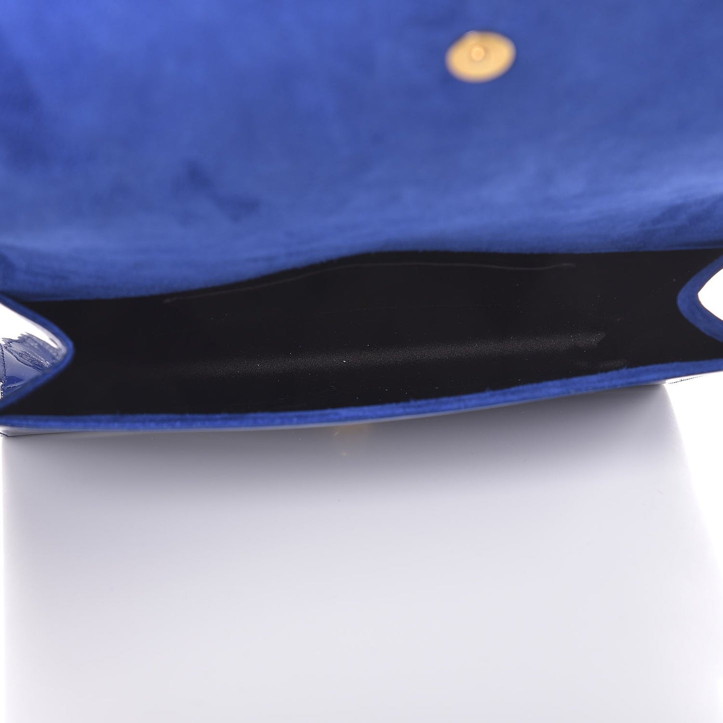 Patent Calfskin Monogram Large Belle De Jour Clutch Royal Blue