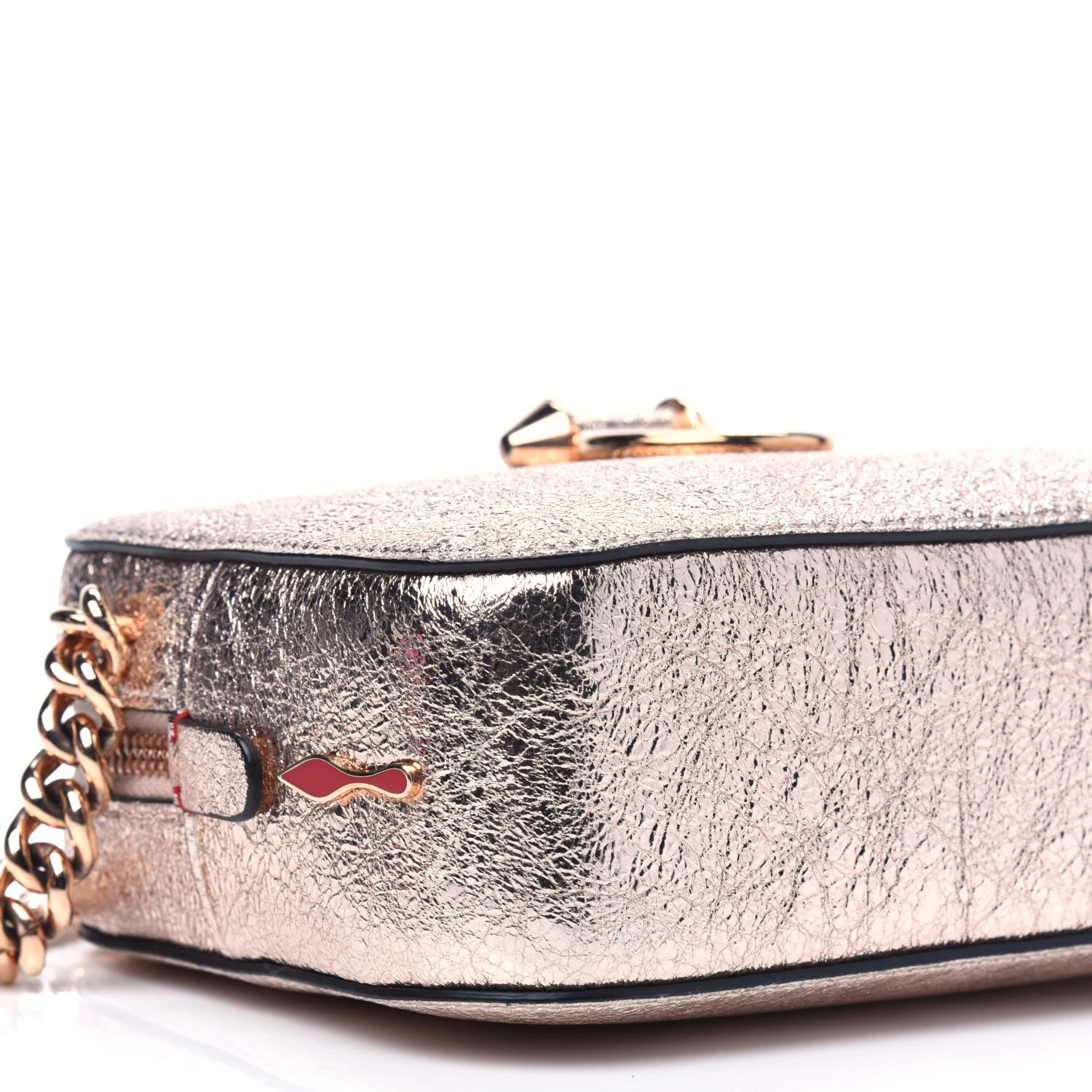 Christian Louboutin Metallic Crinkled Nappa Mini Rubylou Platine 10 of 14