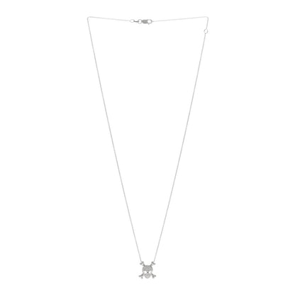 Roberto Coin 18K White Gold Diamond Tiny Treasures Skull and Crossbones Pendant Necklace 3 of 4