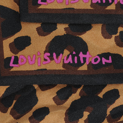 Louis Vuitton Silk Leopard Bandeau Scarf Marron 6 of 6