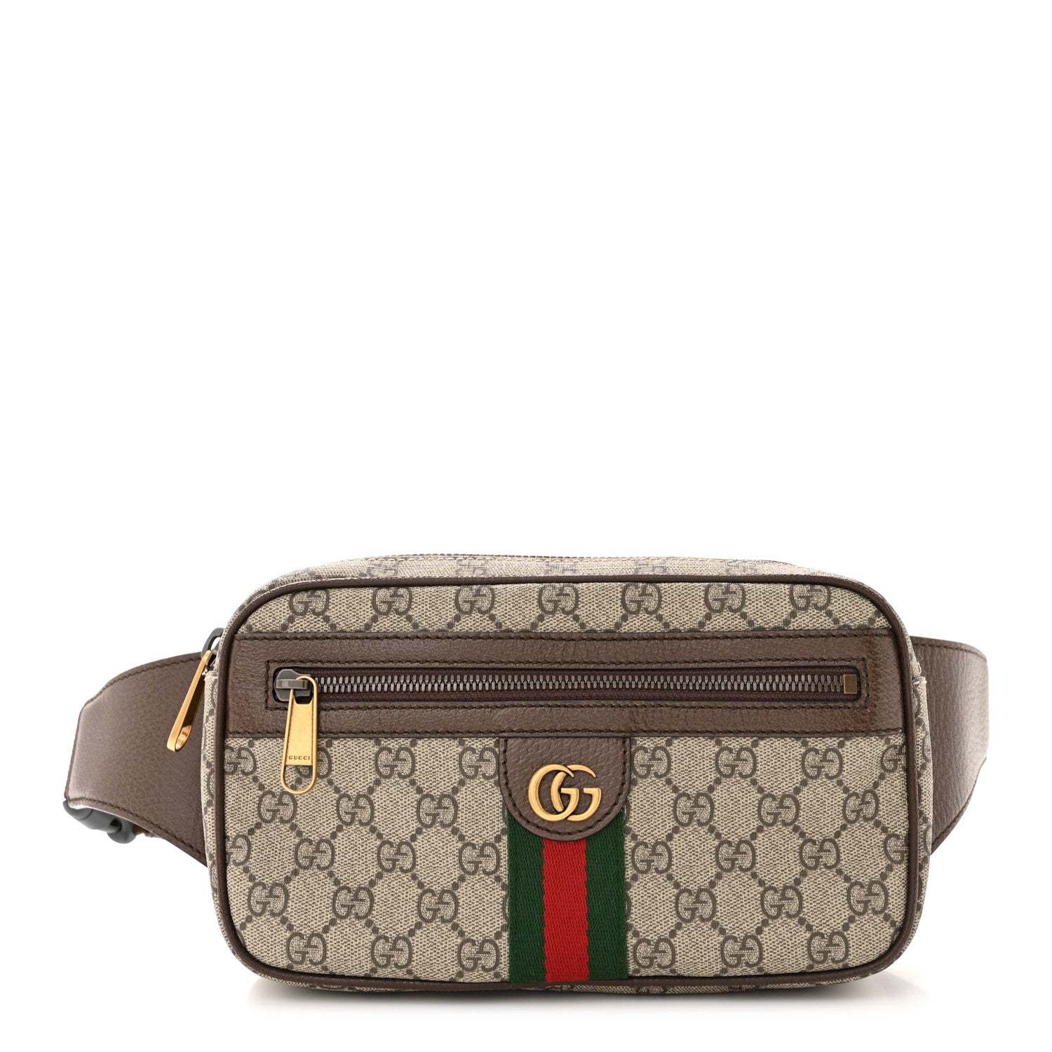 Gucci Soft GG Supreme Monogram Medium Ophidia Belt Bag Dark Brown 1 of 10
