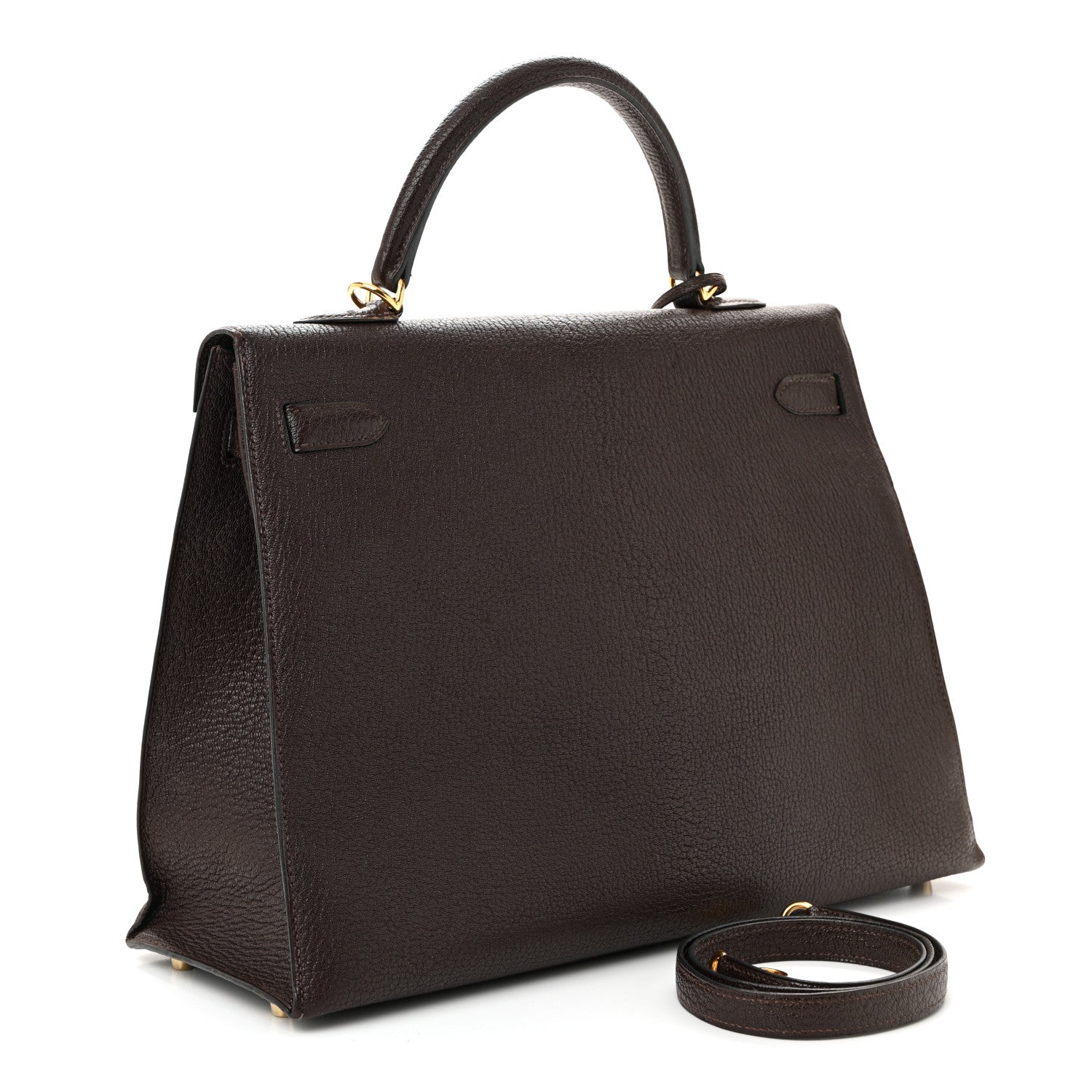 Hermes Chevre de Coromandel Kelly Sellier 35 Chocolate 3 of 12