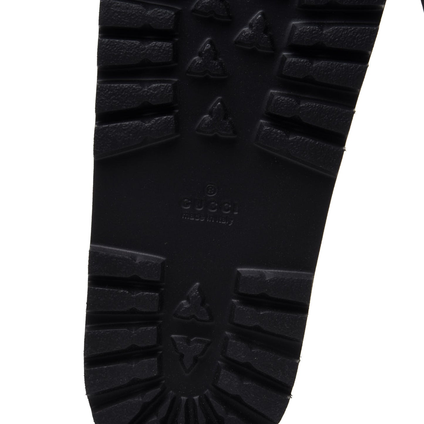 GG Supreme Monogram Tiger Mens Lug Sole Slide Sandals 9 Ebony