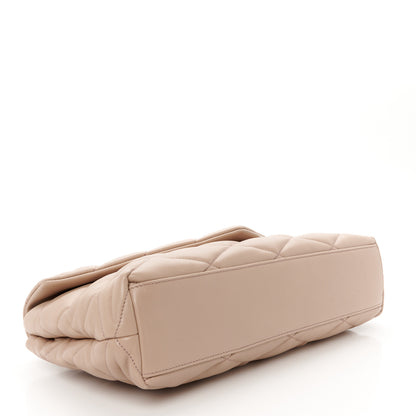 Saint Laurent Lambskin Quilted Sade Puffer Envelope Clutch Rosy Sand 4 of 11