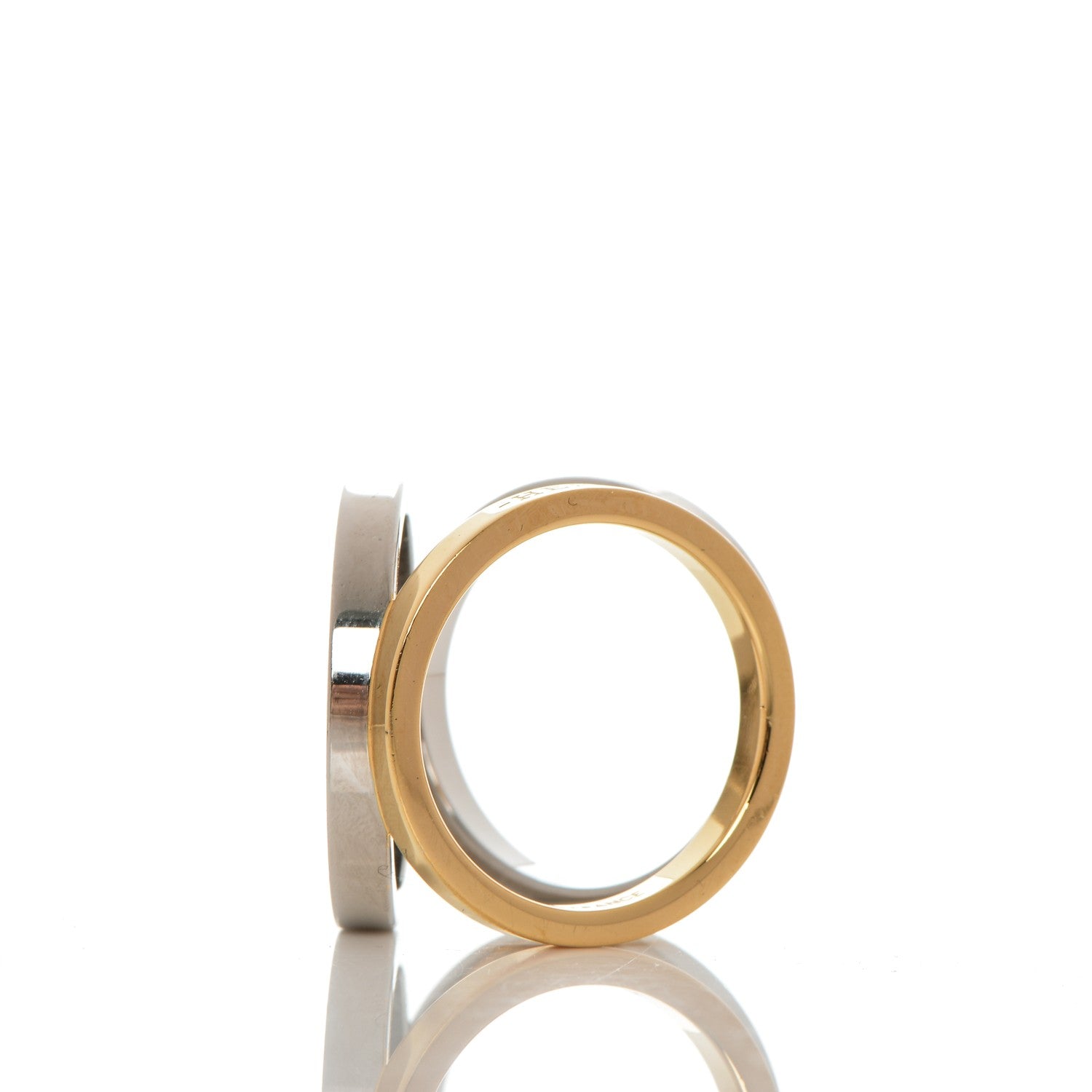 Hermes Palladium Gold Plated Trio Scarf Ring Silver Gold 6 of 6