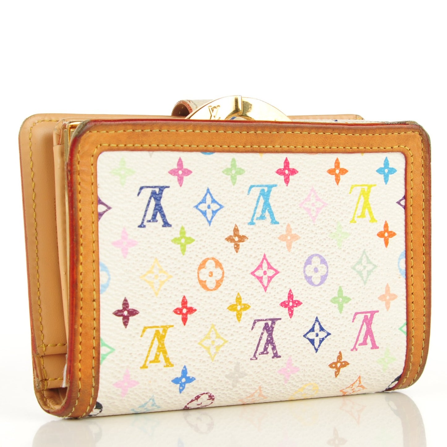Monogram Multicolor French Purse Wallet White