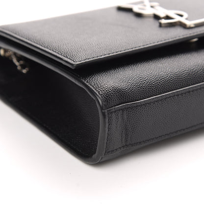 Saint Laurent Grain De Poudre Small Monogram Kate Satchel Black 7 of 9