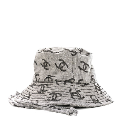 Chanel Denim CC Bucket Hat S White Black 1 of 10