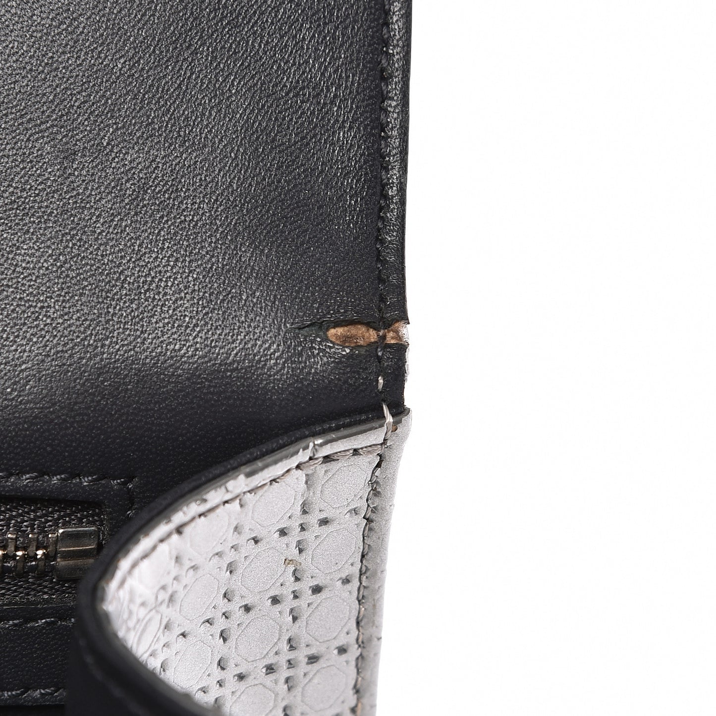 Metallic Patent Micro-Cannage Medium Diorama Flap Bag Silver