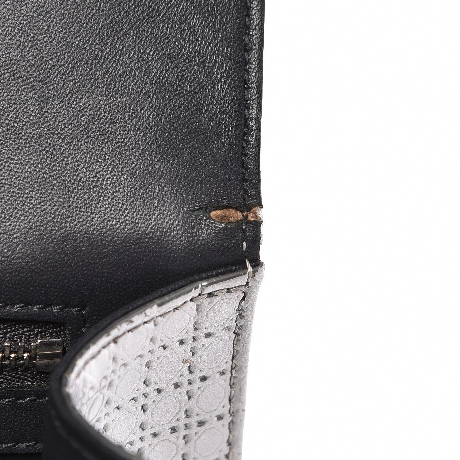 Christian Dior Metallic Patent Micro-Cannage Medium Diorama Flap Bag Silver 11 of 12