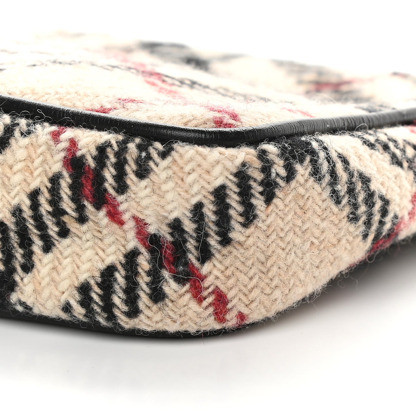 Wool Check Pochette Beige