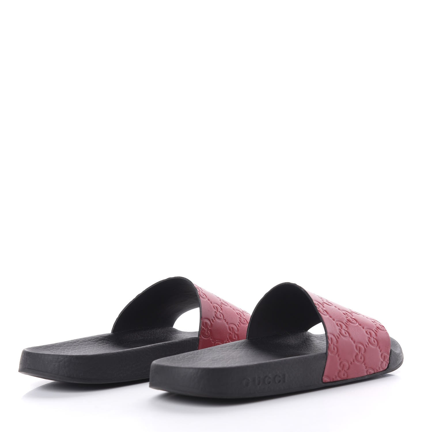 Gucci Guccissima Signature Womens Slide Sandals 39 Hibiscus Red 4 of 9