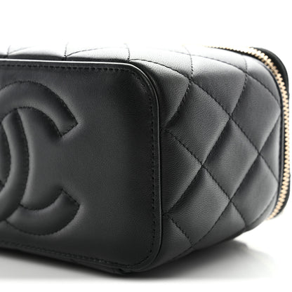 Chanel Lambskin Quilted Small Top Handle Vanity Case With Chain Black 10 of 11