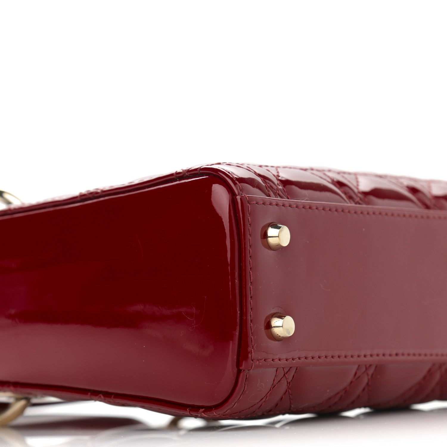 Christian Dior Patent Cannage Mini Lady Dior Red 9 of 10