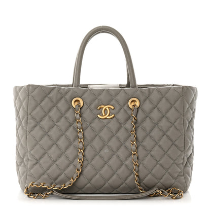 Chanel Caviar Quilted Coco Handle Shopping Tote Grey 1 of 19