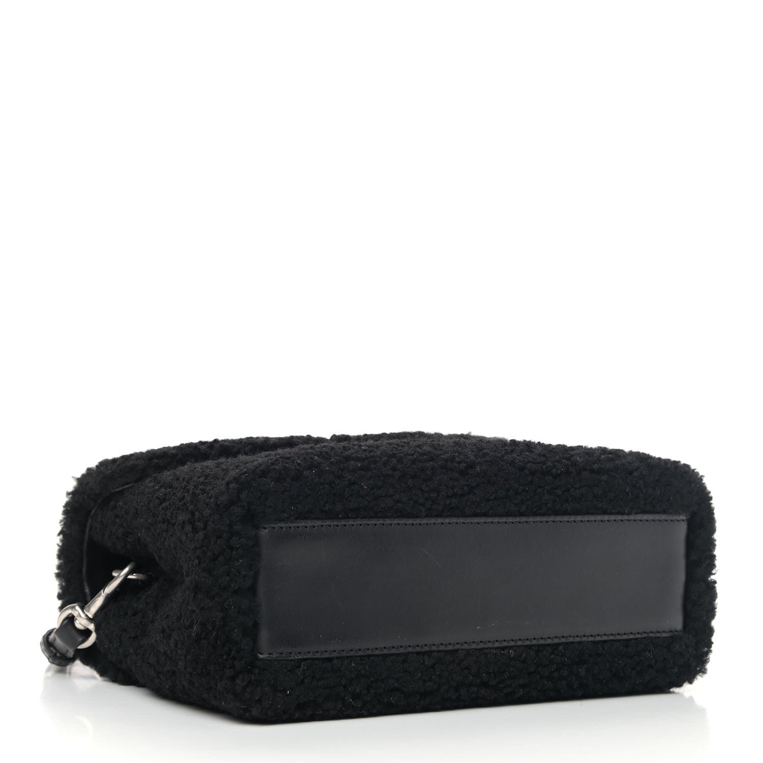 Saint Laurent Shearling Toy Loulou Shoulder Bag Black 3 of 4