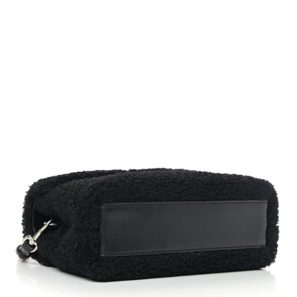 Saint Laurent Shearling Toy Loulou Shoulder Bag Black 3 of 4