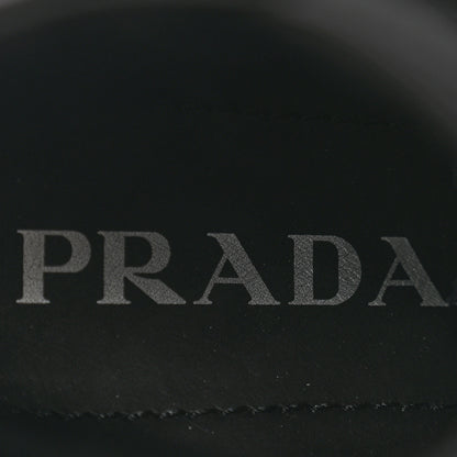 Prada Spazzolato Rois Nylon Metal Triangle Logo Monolith Pouch Pocket 55mm Boots 36 Black 7 of 10