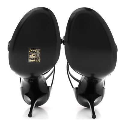 Saint Laurent Patent Cassandra 100 Sandals 38 Black 6 of 10