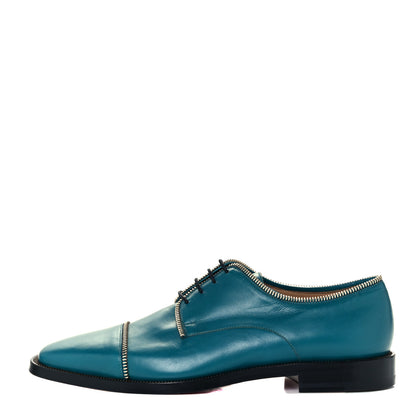 Christian Louboutin Calfskin Mens Bruno Zip Oxford 41.5 Peacock 1 of 10