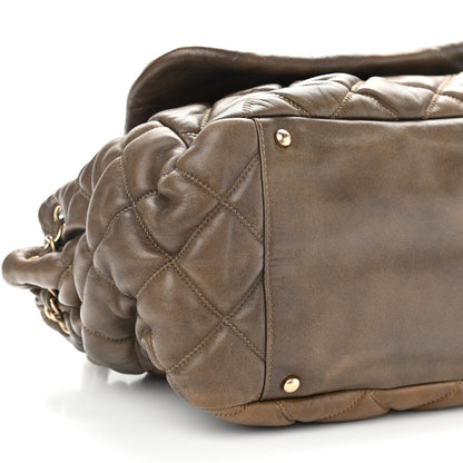 Chanel Lambskin Bubble Quilt Flap Bag Dark Beige 7 of 10