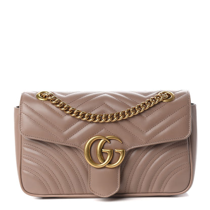 Gucci Calfskin Matelasse Small GG Marmont Shoulder Bag Porcelain Rose 1 of 12