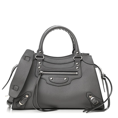 Balenciaga Grained Calfskin Neo Classic Silver Hardware S City Dark Grey 1 of 10