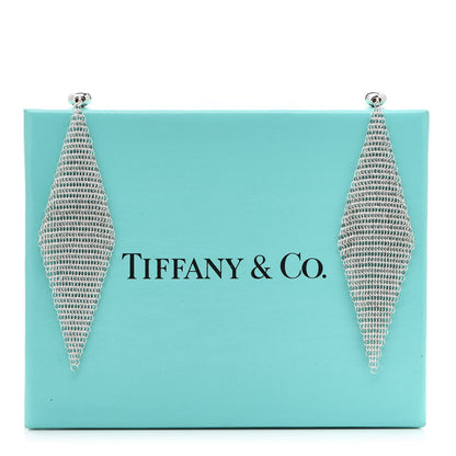 Tiffany Sterling Silver Elsa Peretti Mesh Earrings 6 of 6