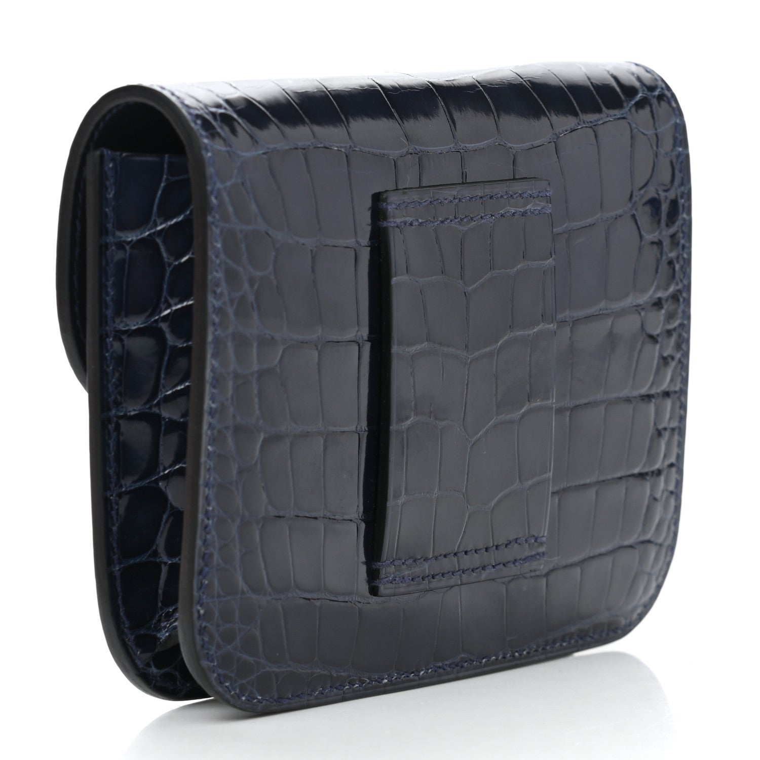Hermes Shiny Alligator Constance Slim Wallet Bleu Abysse 4 of 9