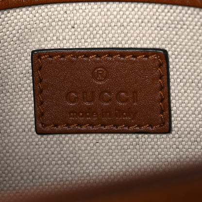 Gucci New Canvas Charisma Calfskin Crystal GG Monogram Mini Horsebit 1955 Shoulder Bag Camel Ebony 6 of 11