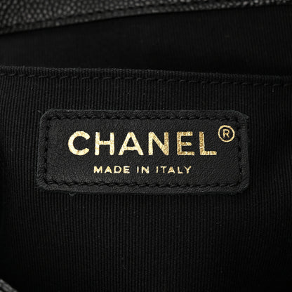 Chanel Shiny Caviar Quilted Medium Duma Pockets Drawstring Backpack Black 6 of 11