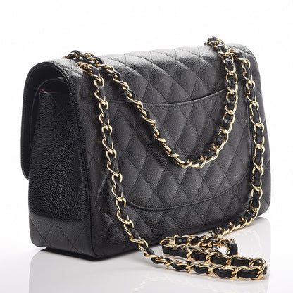 Chanel Caviar Quilted Jumbo Double Flap Black 3 of 8