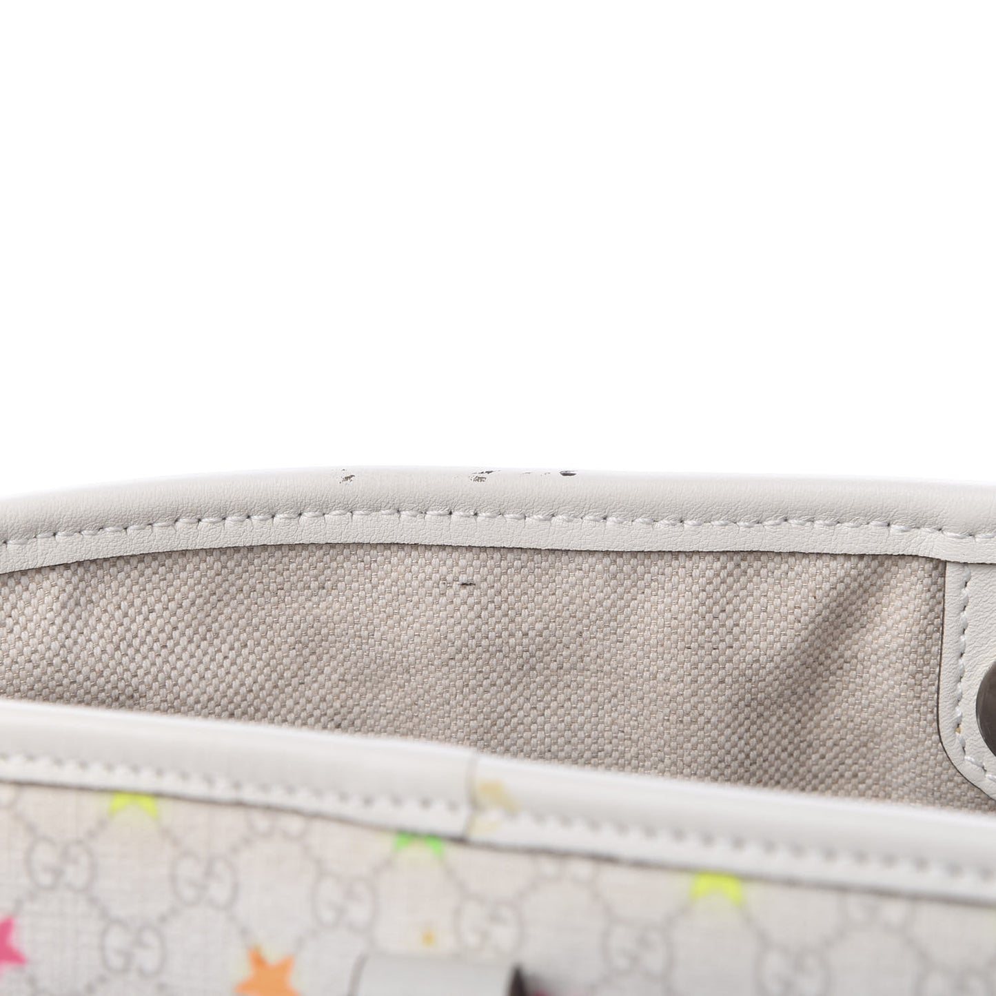 GG Supreme Monogram Stars Childrens Tote White