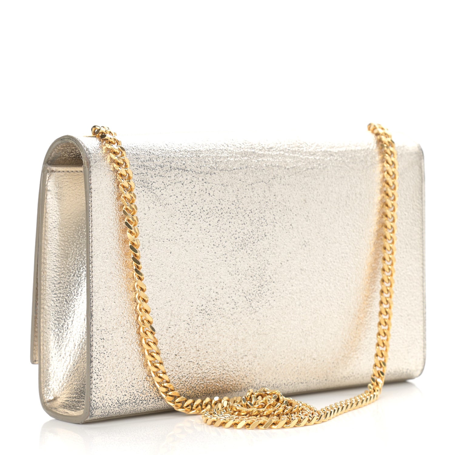 Saint Laurent Metallic Calfskin Medium Classic Monogram Kate Satchel Pale Gold 3 of 11